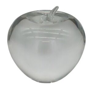 Tiffany & Co. Crystal Apple Paperweight Clear Glass Teacher Gift Collectible